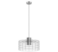 EGLO lámpara de suspensión Milligan, iluminación de colgante de 1 luz industrial, luz de metal galvanizado, blanco, lámpara de salón, casquillo E27, diámetro 48 cm