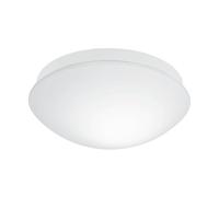 Eglo Lámpara de techo Bari-M, lámpara de techo con sensor de movimiento y sensor de luz diurna, lámpara para baño de vidrio y plástico en blanco, lámpara de pasillo para techo con casquillo E27, IP44