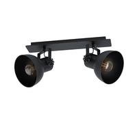 Eglo Lámpara de techo Barnstaple 1, lámpara de techo vintage industrial retro con 2 luces, foco de acero negro para salón, cocina, con casquillo E27