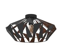 EGLO Plafón Carlton, Ø 47 cm, negro/cobre
