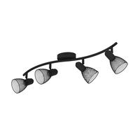 Eglo lámpara de techo Carovigno, luminaria de techo con 4 luces, estilo clásico y minimalista, focos de techo de acero, lámpara de cocina negra, luz para salón, spots con casquillo E14