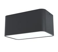Eglo Lámpara de techo Grimasola, aplique de 2 luces en aluminio, acero y plástico, lámpara de techo en negro y blanco, con casquillo E27, longitud 24 cm