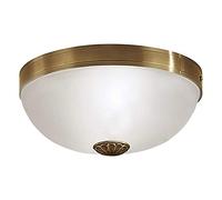 Eglo , Lámpara de techo imperial, 2 focos, vintage, rústica, para salón, de metal fundido y cristal satinado, color blanco, para cocina, pasillo o techo con casquillo E27