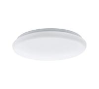 Eglo Lámpara de techo LED con sensor de movimiento interior Giron-M Ø 26 cm, lámpara de techo LED con sensor de luz diurna, fabricada en plástico y metal blanco, aplique LED luz cálida