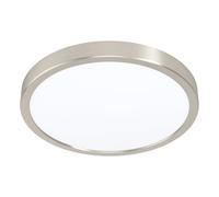 Eglo Lámpara de techo LED Fueva 5, Ø 28,5 cm, lámpara de montaje individual | de acero con superficie luminosa de plástico, lámpara de techo en níquel mate, blanco, luz LED cálida