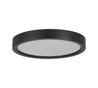 Eglo Lámpara de techo LED Idun-E, luz redonda para pasillo, montaje en dormitorio, plástico negro, blanco cálido, Ø 28,5 cm