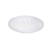 Eglo Lámpara de techo LED Margitta 1, lámpara de salón de metal en blanco, cristal transparente con cristales granille, lámpara de dormitorio, lámpara de pasillo LED blanco cálido, Ø 25 cm