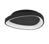 Eglo lámpara de techo LED Moggiona, plafón con mando a distancia, luz regulable, plástico y metal negro, iluminación cálida-fría, Ø 35 cm