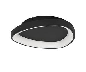 Eglo lámpara de techo LED Moggiona, plafón con mando a distancia | luz regulable, plástico y metal negro, iluminación cálida-fría, Ø 35 cm