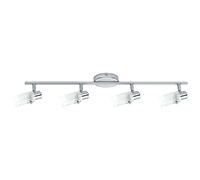 Eglo Lámpara de techo LED Orvieto 2, pendiente de 4 llamas, bombilla de metal en cromo y cristal en acabado blanco satinado, luz de salón, focos incluye G9, blanco cálido