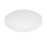 Eglo Lámpara de techo MARS, aplique de pared con 1 bombilla, lámpara de techo de acero, color blanco, vidrio blanco satinado, casquillo E27