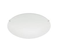 Eglo Lámpara de techo MARS, aplique de pared con 1 bombilla, lámpara de techo de acero, color blanco, vidrio blanco satinado, casquillo E27