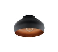 Eglo lámpara de techo Mogano 2, iluminador de 1 luz, candil para sala de metal en negro y cobre, pendiente de pasillo, iluminación de techo con casquillo E27