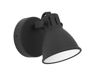 Eglo Lámpara de techo Seras 1, lámpara de techo industrial de una luz | clásica, foco de techo de acero, lámpara de salón negra, lámpara de cocina, spot con casquillo GU10