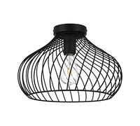 Eglo Lámpara de techo Staverton, 1 Luz de la llama Luz, Lámpara de sala de estar hecha de metal en negro, lámpara de dormitorio, manta de corredor con versión E27