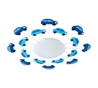Eglo Lámpara de techo Viki 1, Lámpara de pared para habitaciones infantiles de 1 foco, luz de techo de acero, color azul, cristaL satinado, blanco, portalámparas E27