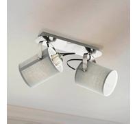 EGLO Lámpara de techo Villabate, 2 pantallas tela gris