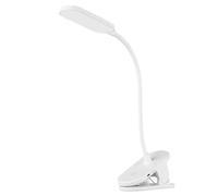 EGLO Lámpara LED con pinza Raizal, lámpara con pinza para cama, lámpara de noche para sujetar, táctil regulable en niveles, lámpara de lectura de plástico en blanco, blanco frío