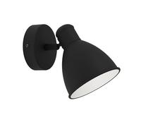 Eglo lámpara LED de pared interior San Peri 1, luminaria industrial con luz móvil, iluminador de metal en blanco y negro, luz de pasillo y sala, incluye bombilla GU10 blanco cálido