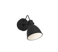 Eglo lámpara LED de pared interior San Peri 1, luminaria industrial con luz móvil, iluminador de metal en blanco y negro, luz de pasillo y sala, incluye bombilla GU10 blanco cálido