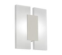 Eglo Lámpara LED de pared Metrass 2, lámpara de techo de 2 focos, luz de pared, aluminio y plástico en níquel mate, acabado satinado, lamparilla LED de salón de color blanco cálido