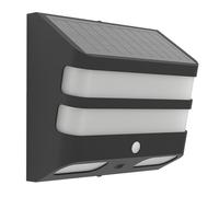 EGLO Stiappa Lámpara de pared led para uso exterior, lámpara solar de exterior con sensor de movimiento, lámpara solar de exterior de plástico negro y blanco, iluminación exterior IP44