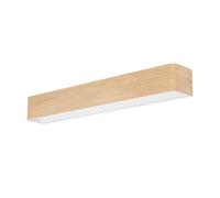 Eglo Lámpara LED de pared para interiores, Sania 6, luz arriba y abajo, lámpara de pared de metal con aspecto de madera clara, lámpara de espejo de baño, iluminación de pasillo y baño, blanco cálido
