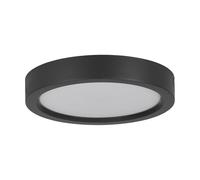 Eglo Lámpara LED de techo Idun-E, luz redonda para pasillo, montaje en dormitorio, plástico negro, blanco cálido, Ø 21 cm