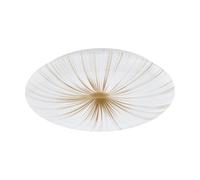 Eglo lámpara LED de techo Nieves 1, Ø 41 cm, luminaria cielo estrellado con efecto cristal, iluminador de pasillo de metal y plástico en blanco y dorado, luz para dormitorio, blanco cálido
