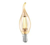 EGLO Lámpara LED E14, bombilla ámbar vintage para iluminación retro | 4W (equivale a 22W), 220 lúmenes, luz cálida 2200K, bombilla LED Edison CF35, Ø 3,5 cm