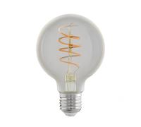 EGLO Lámpara LED E27, bombilla vintage ámbar, globo LED espiral | iluminación retro, 4W (equivale a 25W), 260 lúmenes, luz cálida 2200K, bombilla Edison G80, Ø 8 cm