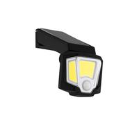 Eglo lámpara solar de pared exterior Z_Solar, artefacto con sensor de movimiento, LED giratoria de plástico negra, luz blanco frío