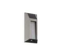 Eglo lámpara solar de pared exterior Z_Solar, artefacto LED para exteriores, unidad de luz de acero inoxidable, punto de luz fuente de luz neutra blanca