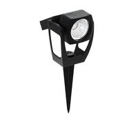 Eglo lámpara solar de suelo exterior Gionata, luz para jardín con pincho, artefacto de plástico negra, foco LED blanco cálido, IP44