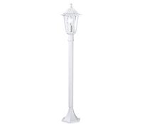 Eglo Laterna 5 Lámpara de pie de exterior de 1 foco, luz de exterior de fundición de aluminio y cristal, color: blanco, casquillo: E27, IP44