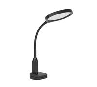 Eglo Lauro Lámpara LED de escritorio, con pinza de ajuste, iluminación de lectura táctil, regulable, fabricada en plástico de color negro y con luz blanca cálida y fría