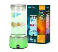 EGLO LED Acuario Quallen, lámpara RGB con medusas, peces y bolas de gel | luz infantil columna, decoración lava, lámpara acuática 33 cm