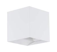 EGLO LED aplique de exterior Calpino, aplique de exterior de 2 llamas, aplique de pared de aluminio, color: blanco, IP54