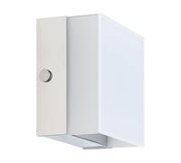 EGLO LED aplique de pared Alea 2, lámpara de pared moderna de 1 luz | iluminación interior de metal y vidrio, lámpara para salón en cromo y blanco, luz de pasillo LED blanco cálido