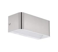 Eglo LED Aplique de pared Sania 4, lámpara de pared de 1 luz, estilo minimalista, foco de pared interior de aluminio, lámpara para salón, lámpara de pasillo en níquel mate y blanco, largo 20 cm