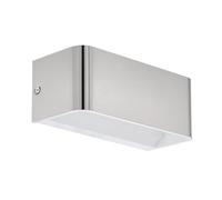 Eglo LED Aplique de pared Sania 4, lámpara de pared de 1 luz, estilo minimalista, foco de pared interior de aluminio, lámpara para salón, lámpara de pasillo en níquel mate y blanco, largo 20 cm