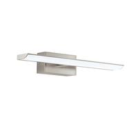 EGLO LED aplique de pared Tabiano, luz para espejo, lámpara de pared LED | de metal en níquel mate y plástico blanco, lámpara para baño, luz LED para baño en blanco neutro, largo 40,5 cm