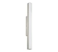 Eglo LED Aplique de pared Torreta, luz para espejo, lámpara de pared para baño de metal y vidrio, lámpara de baño en níquel mate, blanco, LED para zonas húmedas luz neutra, IP44, L 60 cm