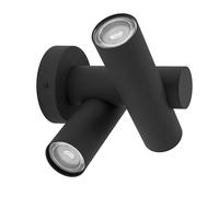 Eglo LED Aplique exterior Fossignano, lámpara con foco orientable, aluminio negro, luz cálida, IP44
