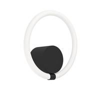 Eglo LED aplique interior Caranacoa, minimalista luz de pared metálica en negro y plástico en blanco, iluminación para pasillo y salón blanco-cálido