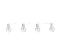 Eglo LED cadena de luces Partaj, decoración para balcón, cadena con bombillas, plástico blanco, plástico transparente, luz cálida, IP44