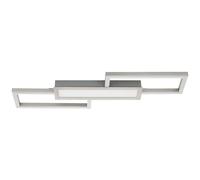 Eglo LED de techo Monirote, pendiente minimalista con control remoto, luminaria regulable de metal en níquel mate y plástico en blanco, luz de cocina blanco cálido-blanco frío, L 78 cm