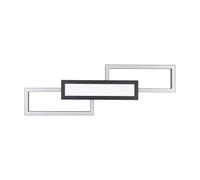 Eglo LED de techo Monirote, pendiente minimalista con control remoto, luminaria regulable de metal en negro e y plástico en blanco, luz de cocina blanco cálido-blanco frío, L 78 cm