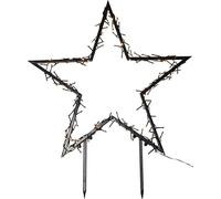 Eglo LED decoración con pincho para tierra Spiky, adorno de jardín exterior, estrella decorativa de jardín, adorno de Navidad iluminada de acero negro, luz cálida, IP44