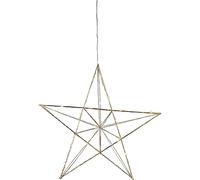 Eglo LED decoración navideña con estrella decorativa para colgar, adorno colgante de Navidad con temporizador, adorno de ventana de metal en latón, luz cálida